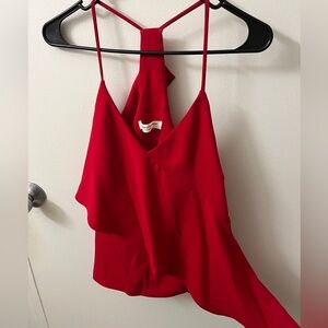 Amanda Uprichard Vibrant Red Sleeveless Blouse